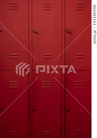 Industrial Red Metal Cabinet for Storage. Industrial Red Metal Cabinet for Storage. 141166498