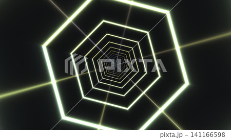 Geometric light pattern in a dark void 141166598
