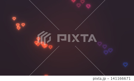 Colorful heart shapes on dark background 141166671