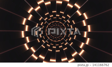 Circular pattern with glowing edges in dark space Circular pattern with glowing edges in dark space 141166762