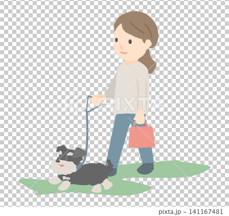 一個女人遛狗 一個女人遛狗 141167481