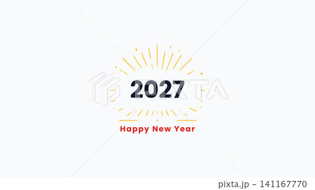Minimal Happy New Year 2027 Celebration Typography Design 141167770