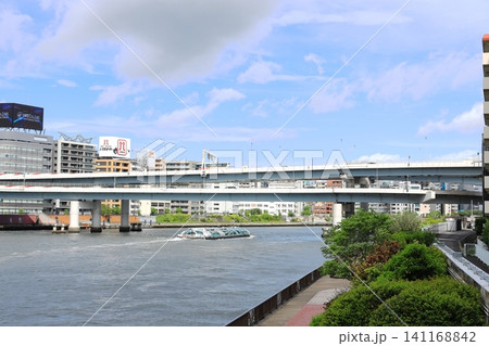 東京都市風景　隅田川　墨田区千歳周辺 141168842