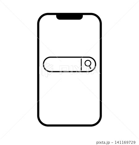 スマホと検索バーのシンプルなアイコンイラスト 141169729