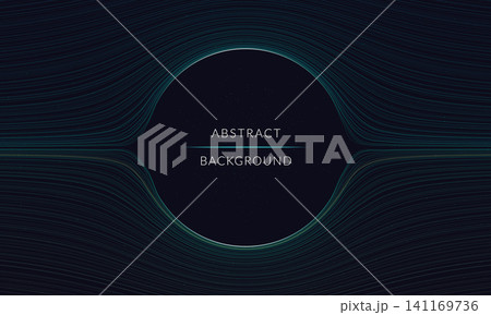 Abstract Dark Blue Wave Lines Background with Circle Abstract Dark Blue Wave Lines Background with Circle 141169736