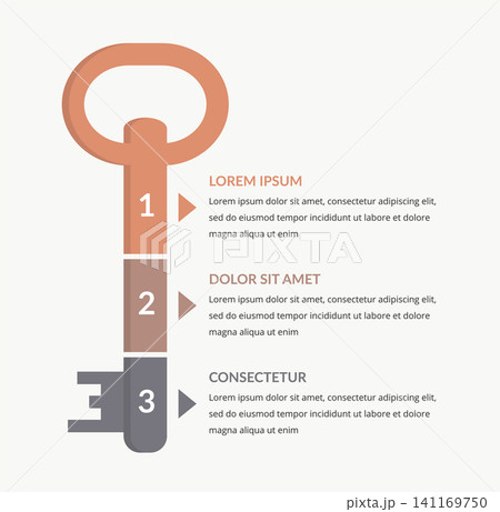 Key Infographic Template With 3 Steps Key Infographic Template With 3 Steps 141169750