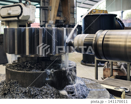 Precision CNC Machining of Heavy Duty Steel Gear in Factory. 141170011
