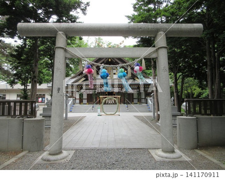 新琴似神社の鳥居と拝殿！北海道札幌市北区 141170911