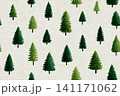 Clothing pattern. Seamless pattern. Green Christmas trees. Minimalist style. Hand drawn. 141171062