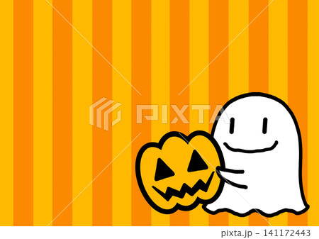 ハロウィンの可愛いオバケとジャック・オー・ランタンの背景素材 ハロウィンの可愛いオバケとジャック・オー・ランタンの背景素材 141172443