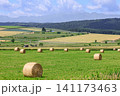 北海道富良野市、牧草ロールと芦別岳【7月】 141173463