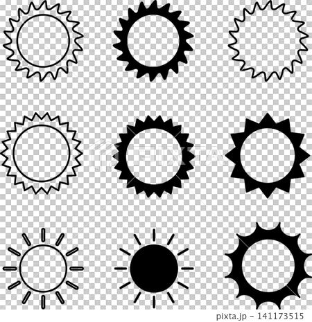 太陽アイコンセット 黒 太陽アイコンセット 黒 141173515