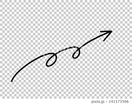 Hand-drawn upward-sloping arrow with loop. Stylish line art vector illustration of an upward-sloping arrow. Hand-drawn upward-sloping arrow with loop. Stylish line art vector illustration of an upward-sloping arrow. 141173566