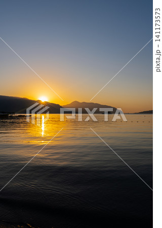 Marmaris Waterfront at Blue Hour with Sea Mountains and Boat Marmaris Waterfront at Blue Hour with Sea Mountains and Boat 141173573
