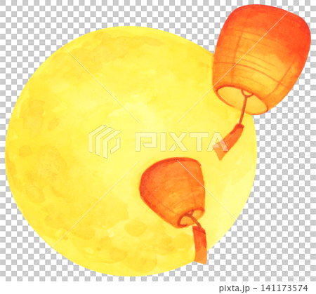 Full Moon Mid Autumn Festival hand drawn illustration, Chinese festival celebration. 141173574