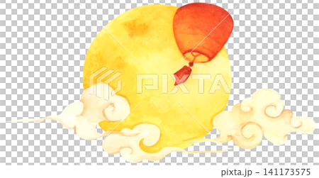Full Moon Mid Autumn Festival hand drawn illustration, Chinese festival celebration. Full Moon Mid Autumn Festival hand drawn illustration, Chinese festival celebration. 141173575