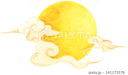 Full Moon Mid Autumn Festival hand drawn illustration, Chinese festival celebration. Full Moon Mid Autumn Festival hand drawn illustration, Chinese festival celebration. 141173576