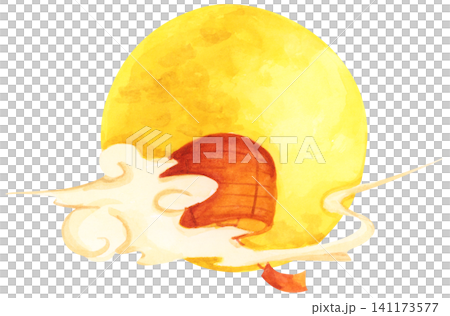 Full Moon Mid Autumn Festival hand drawn illustration, Chinese festival celebration. Full Moon Mid Autumn Festival hand drawn illustration, Chinese festival celebration. 141173577