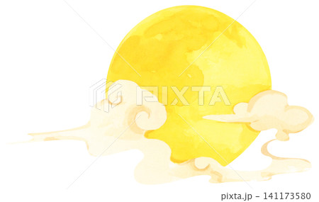 Full Moon Mid Autumn Festival hand drawn illustration, Chinese festival celebration. Full Moon Mid Autumn Festival hand drawn illustration, Chinese festival celebration. 141173580