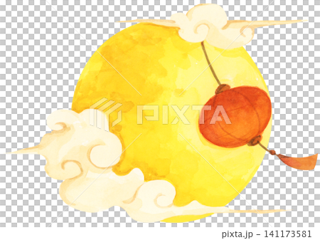 Full Moon Mid Autumn Festival hand drawn illustration, Chinese festival celebration. Full Moon Mid Autumn Festival hand drawn illustration, Chinese festival celebration. 141173581