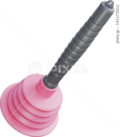 Pink Toilet Plunger 3D Render Pink Toilet Plunger 3D Render 141173912