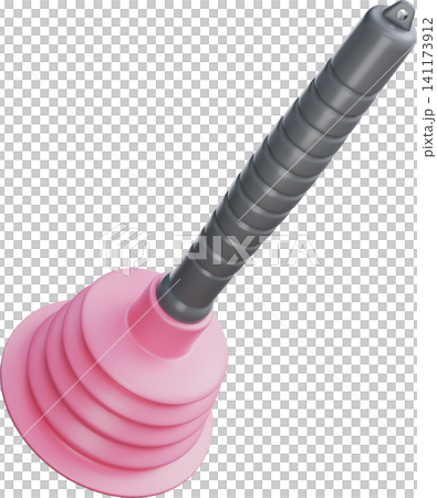 Pink Toilet Plunger 3D Render Pink Toilet Plunger 3D Render 141173912