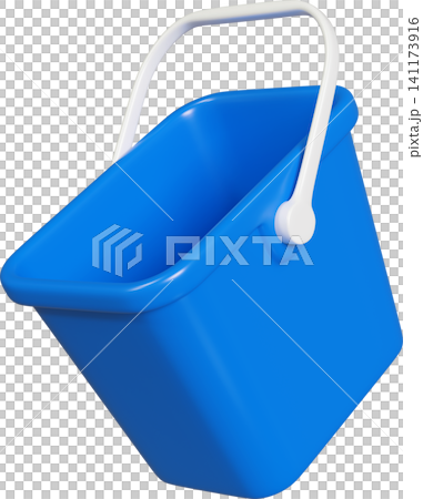 Blue Plastic Bucket 3D Render Blue Plastic Bucket 3D Render 141173916