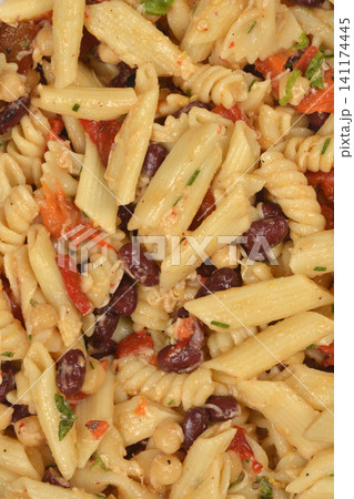 Cold Pasta Salad with Beans and Vegetables Cold Pasta Salad with Beans and Vegetables 141174445
