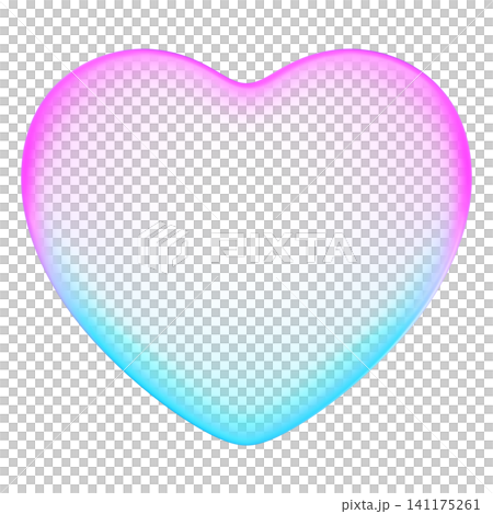 Pastel holographic style heart icon with smooth pink and cyan neon soft gradient color tones, Translucent fluid design element with glossy finish suited for digital romance, medical apps, or like Pastel holographic style heart icon with smooth pink and cyan neon soft gradient color tones, Translucent fluid design element with glossy finish suited for digital romance, medical apps, or like 141175261