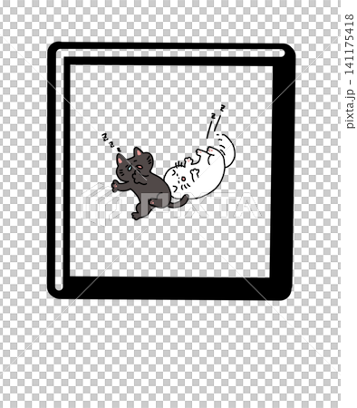 チェックボックスと手描きの猫のレ点 チェックボックスと手描きの猫のレ点 141175418