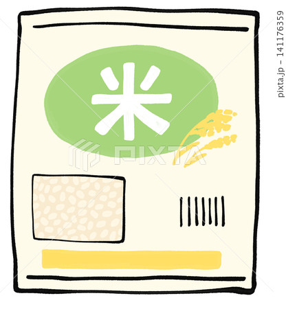 袋に入ったお米のイラスト 141176359