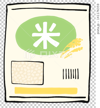 袋に入ったお米のイラスト 141176359