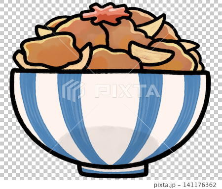 Illustration of a beef bowl in a bowl 141176362