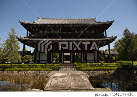 東福寺　思遠池から望む重厚な佇まいの三門3 141177430