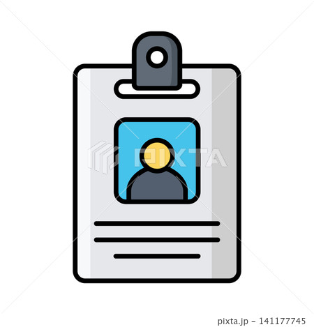id card icon vector design template in white background id card icon vector design template in white background 141177745