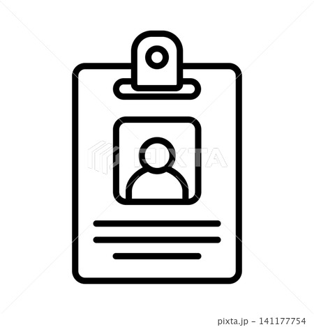 id card icon vector design template in white background id card icon vector design template in white background 141177754