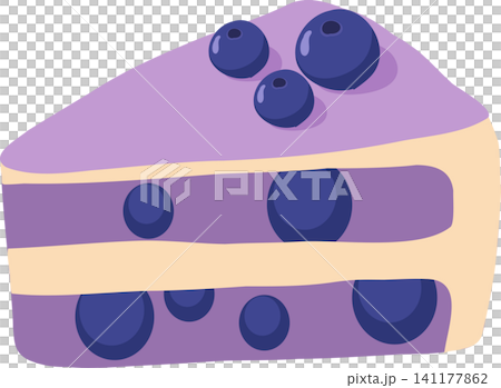 Purple Layered Blueberry Cake Dessert with Cream Filling Purple Layered Blueberry Cake Dessert with Cream Filling 141177862