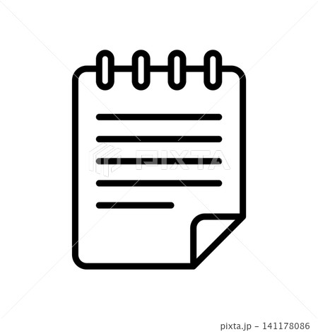 notepad icon vector design template in white background notepad icon vector design template in white background 141178086
