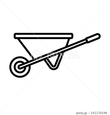 wheelbarrow icon vector design template in white background wheelbarrow icon vector design template in white background 141178246