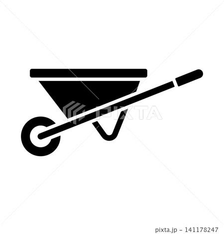 wheelbarrow icon vector design template in white background wheelbarrow icon vector design template in white background 141178247