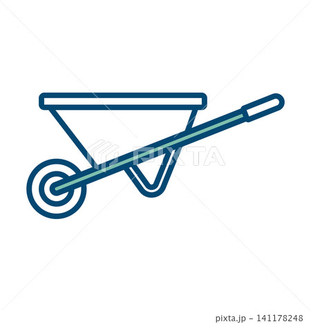 wheelbarrow icon vector design template in white background 141178248