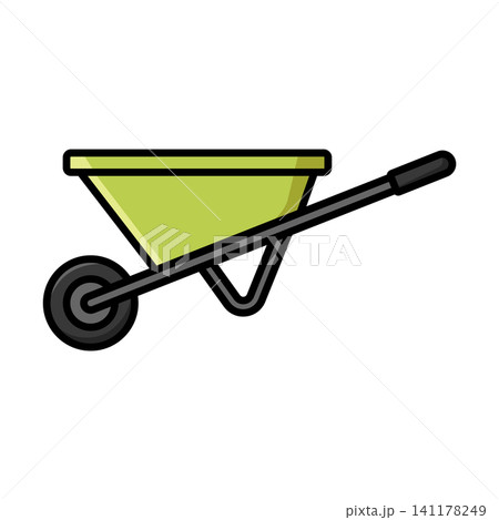 wheelbarrow icon vector design template in white background wheelbarrow icon vector design template in white background 141178249