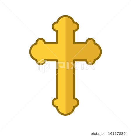 christian cross icon vector design template in white background christian cross icon vector design template in white background 141178294