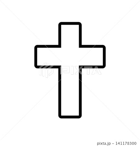 christian cross icon vector design template in white background christian cross icon vector design template in white background 141178300