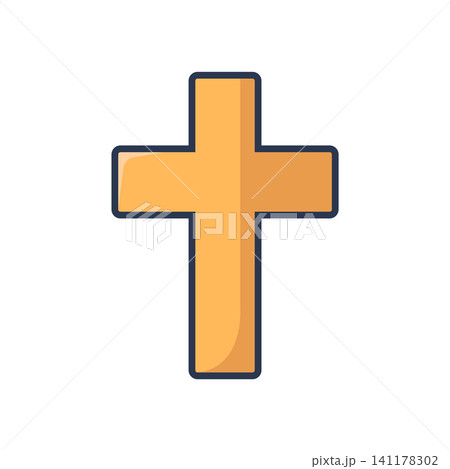christian cross icon vector design template in white background christian cross icon vector design template in white background 141178302