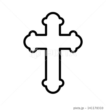 christian cross icon vector design template in white background christian cross icon vector design template in white background 141178310