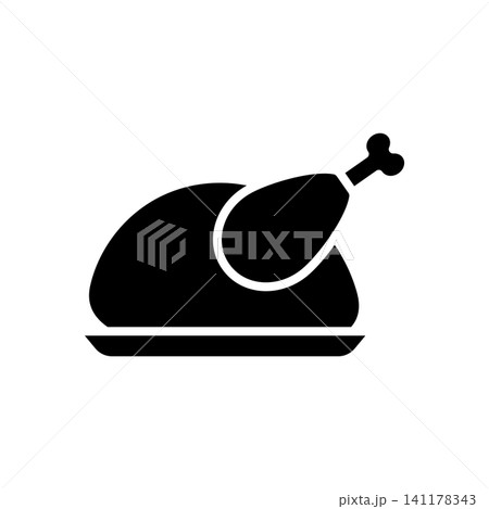 chicken meat icon vector design template in white background 141178343