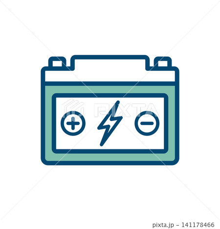 car battery icon vector design template in white background car battery icon vector design template in white background 141178466