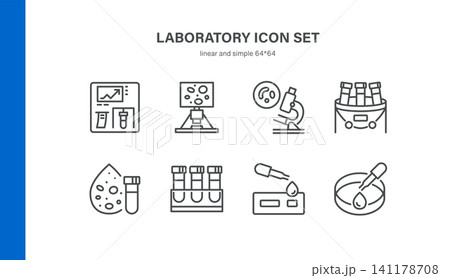 Simple Set of Laboratory Related Vector Line Icons. Contains such Icons as Microscope, Centrifuge, Blood Test, Test Tubes, Rapid Test and more. Editable Stroke. Pixel Perfect Vector. Simple Set of Laboratory Related Vector Line Icons. Contains such Icons as Microscope, Centrifuge, Blood Test, Test Tubes, Rapid Test and more. Editable Stroke. Pixel Perfect Vector. 141178708