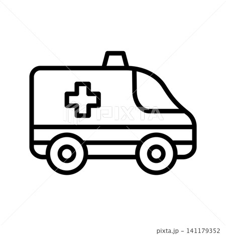 ambulance icon vector design template in white background 141179352